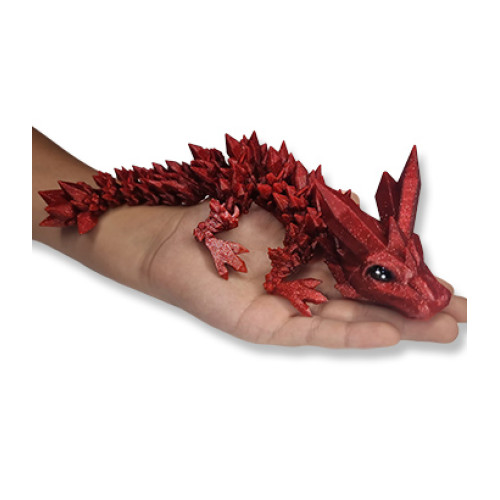 Medium Articulated Dragon (Red-Glitter)