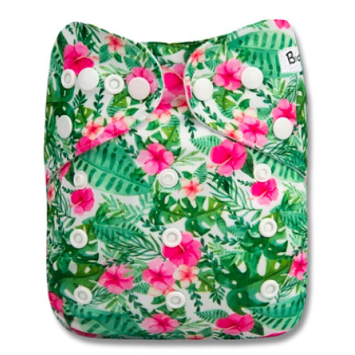 F272 Green Leaves Pink Flower Ai1