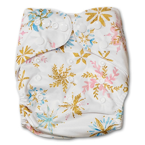 F185 Gold Pink Blue Snowflakes Ai1