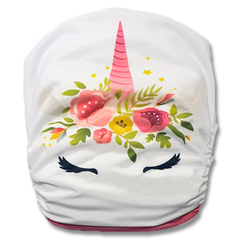 C107 Pink Stripe Unicorn Position Pocket