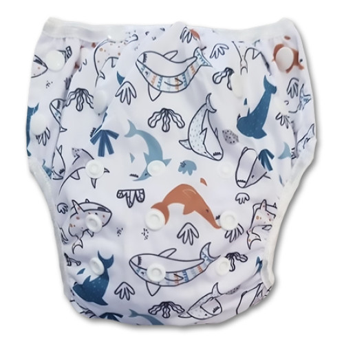 SW094 White Sharks Swim Nappy